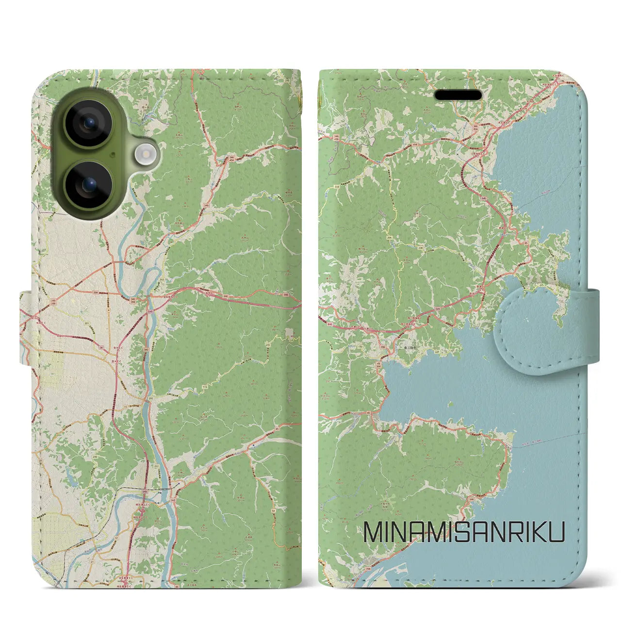 【南三陸(宮城県)】地図柄iPhoneケース(手帳タイプ)