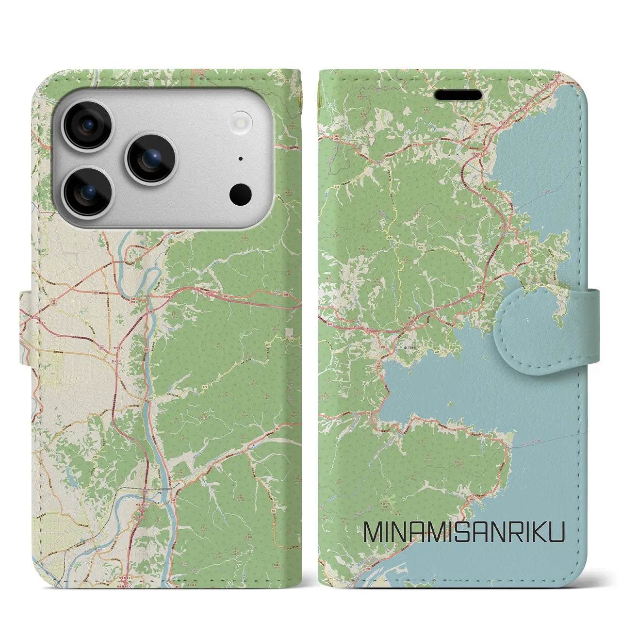 【南三陸(宮城県)】地図柄iPhoneケース(手帳タイプ)