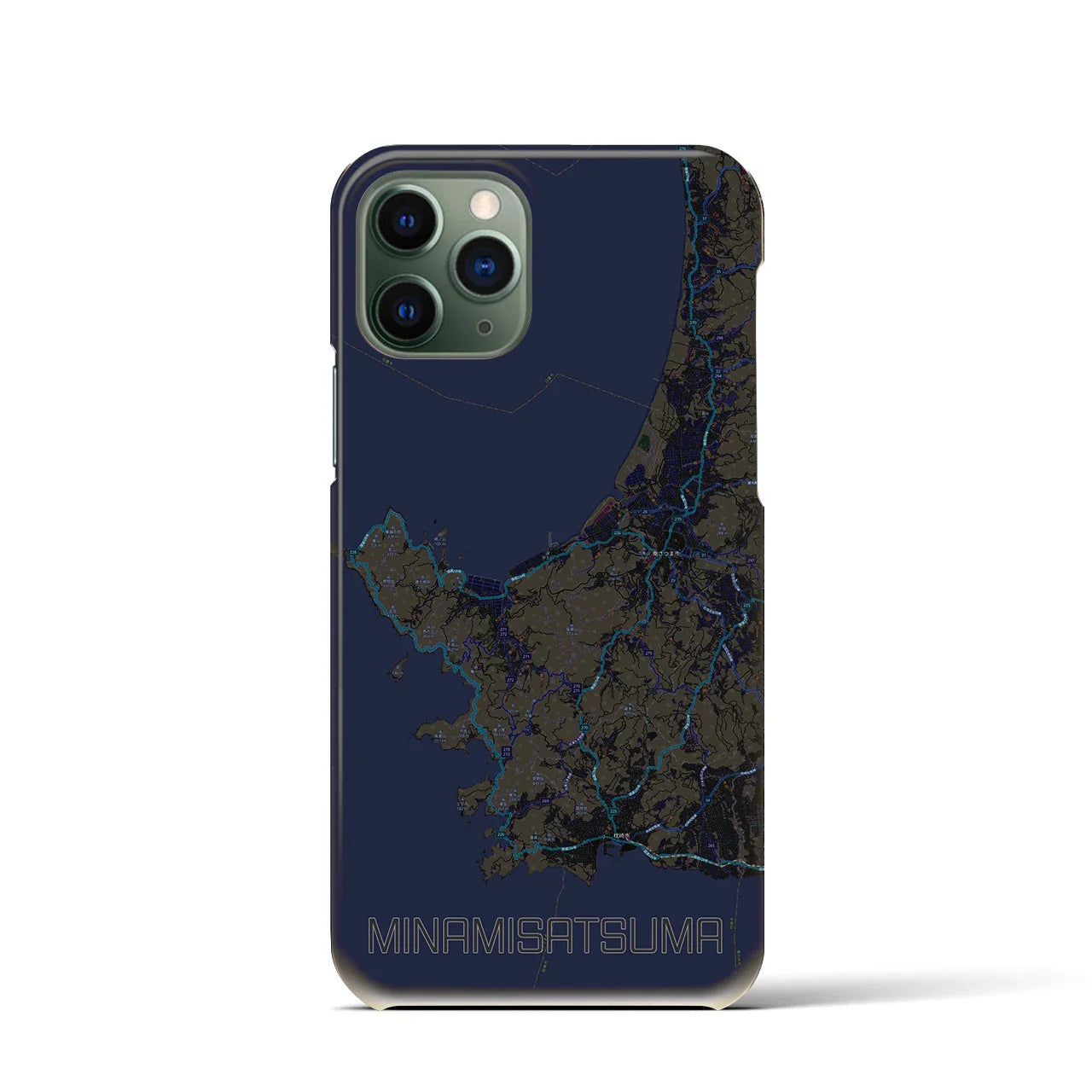 【南さつま(鹿児島県)】地図柄iPhoneケース(バックカバータイプ)