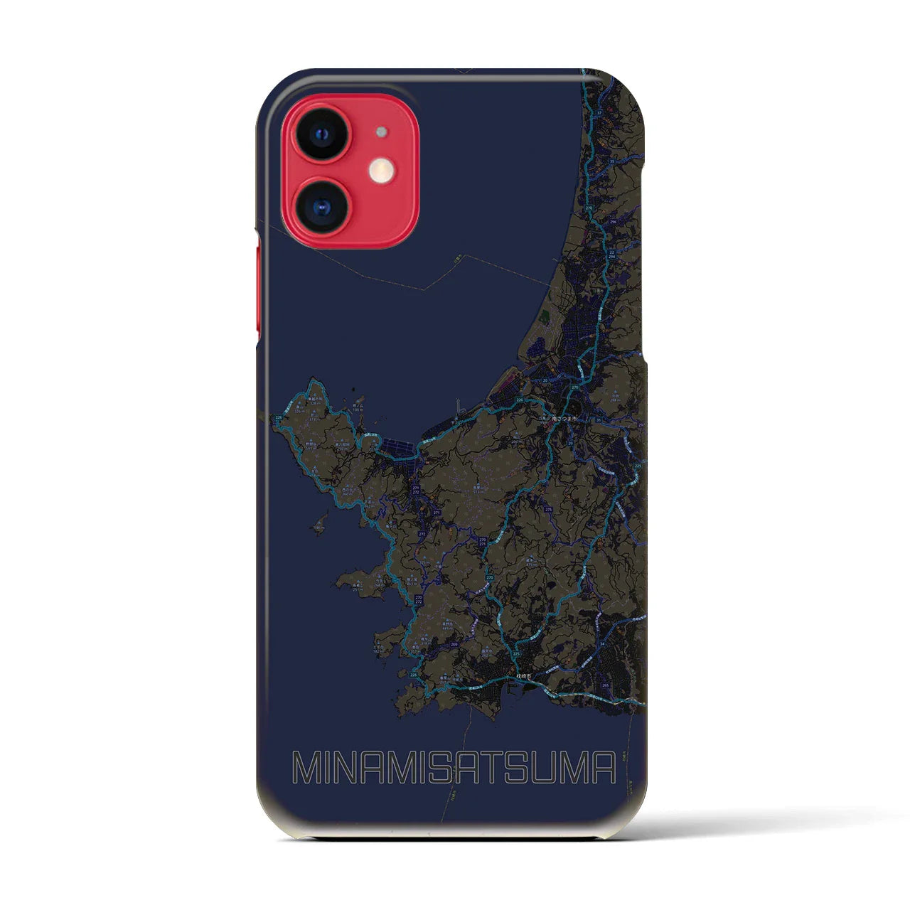 【南さつま(鹿児島県)】地図柄iPhoneケース(バックカバータイプ)