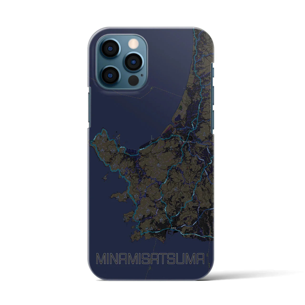 【南さつま(鹿児島県)】地図柄iPhoneケース(バックカバータイプ)