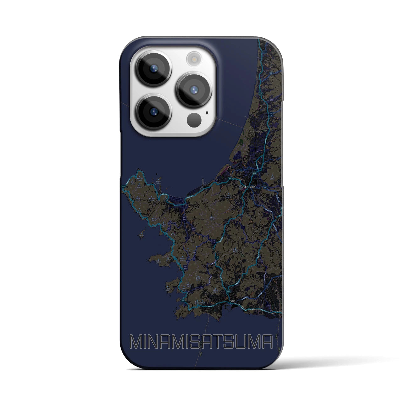 【南さつま(鹿児島県)】地図柄iPhoneケース(バックカバータイプ)
