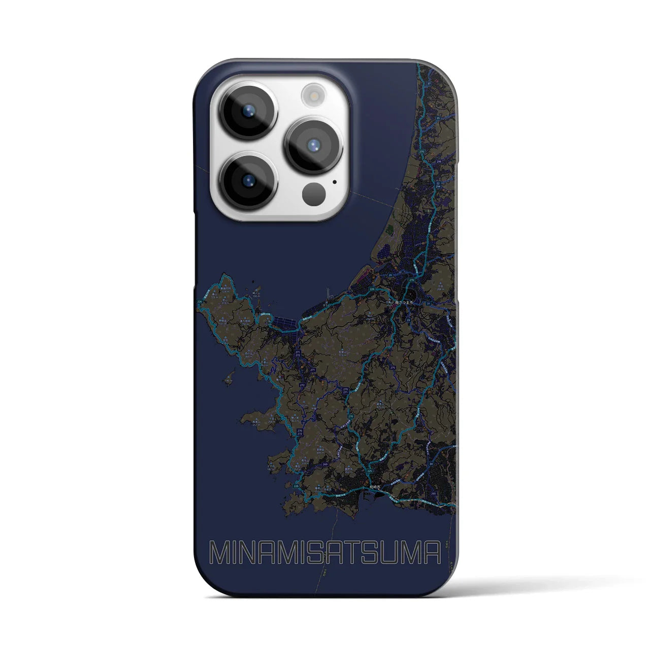 【南さつま(鹿児島県)】地図柄iPhoneケース(バックカバータイプ)