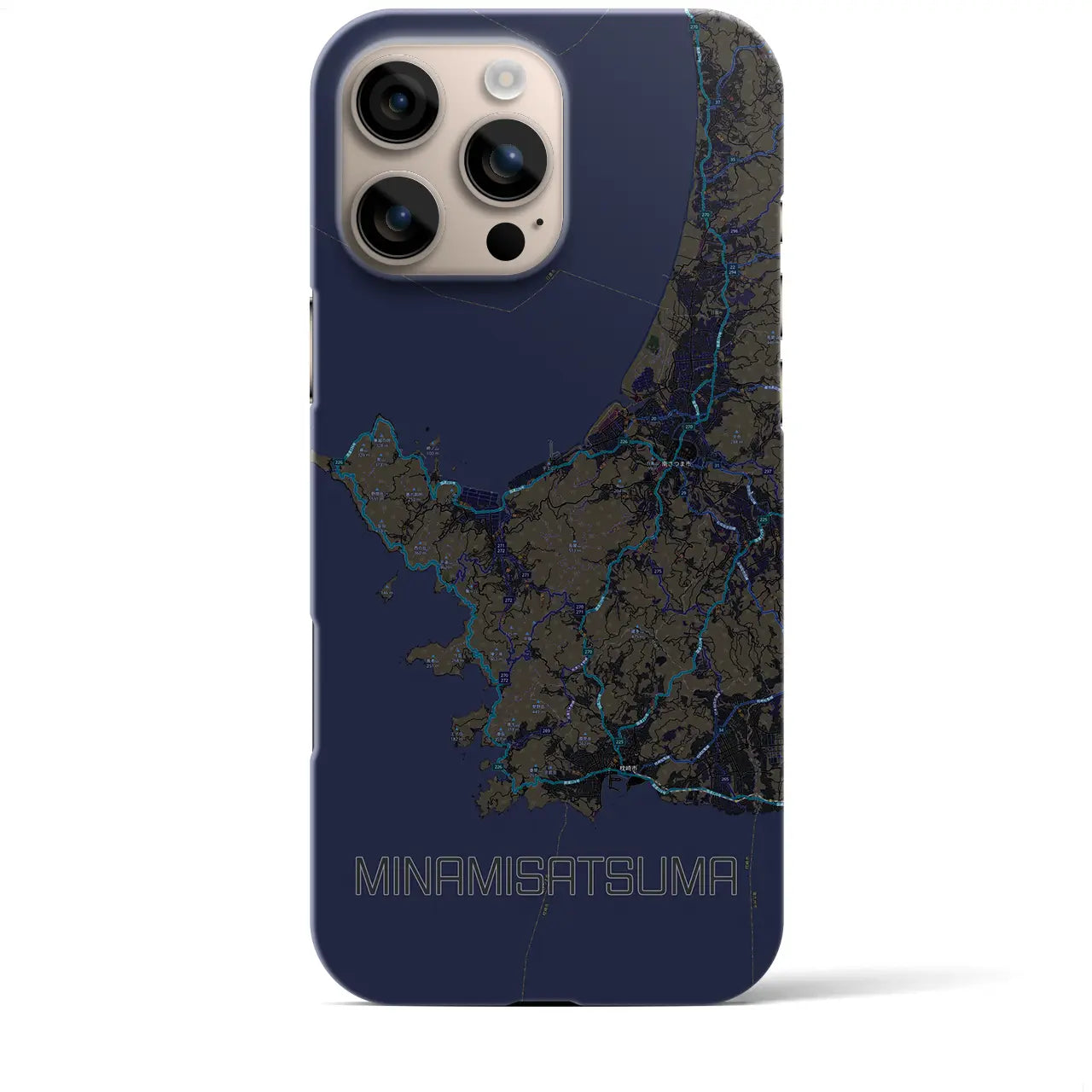 【南さつま(鹿児島県)】地図柄iPhoneケース(バックカバータイプ)