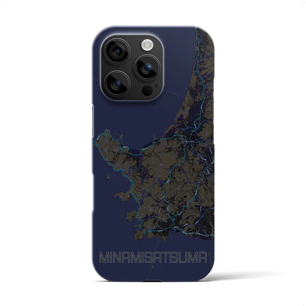 【南さつま(鹿児島県)】地図柄iPhoneケース(バックカバータイプ)