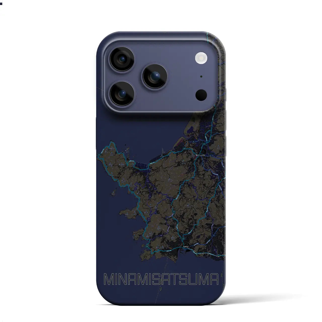 【南さつま(鹿児島県)】地図柄iPhoneケース(バックカバータイプ)