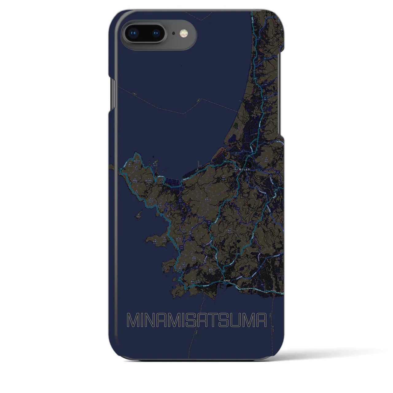 【南さつま(鹿児島県)】地図柄iPhoneケース(バックカバータイプ)