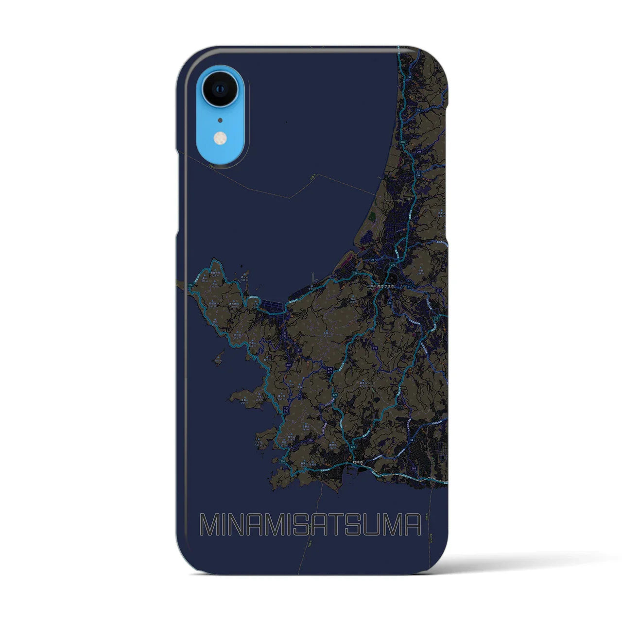 【南さつま(鹿児島県)】地図柄iPhoneケース(バックカバータイプ)
