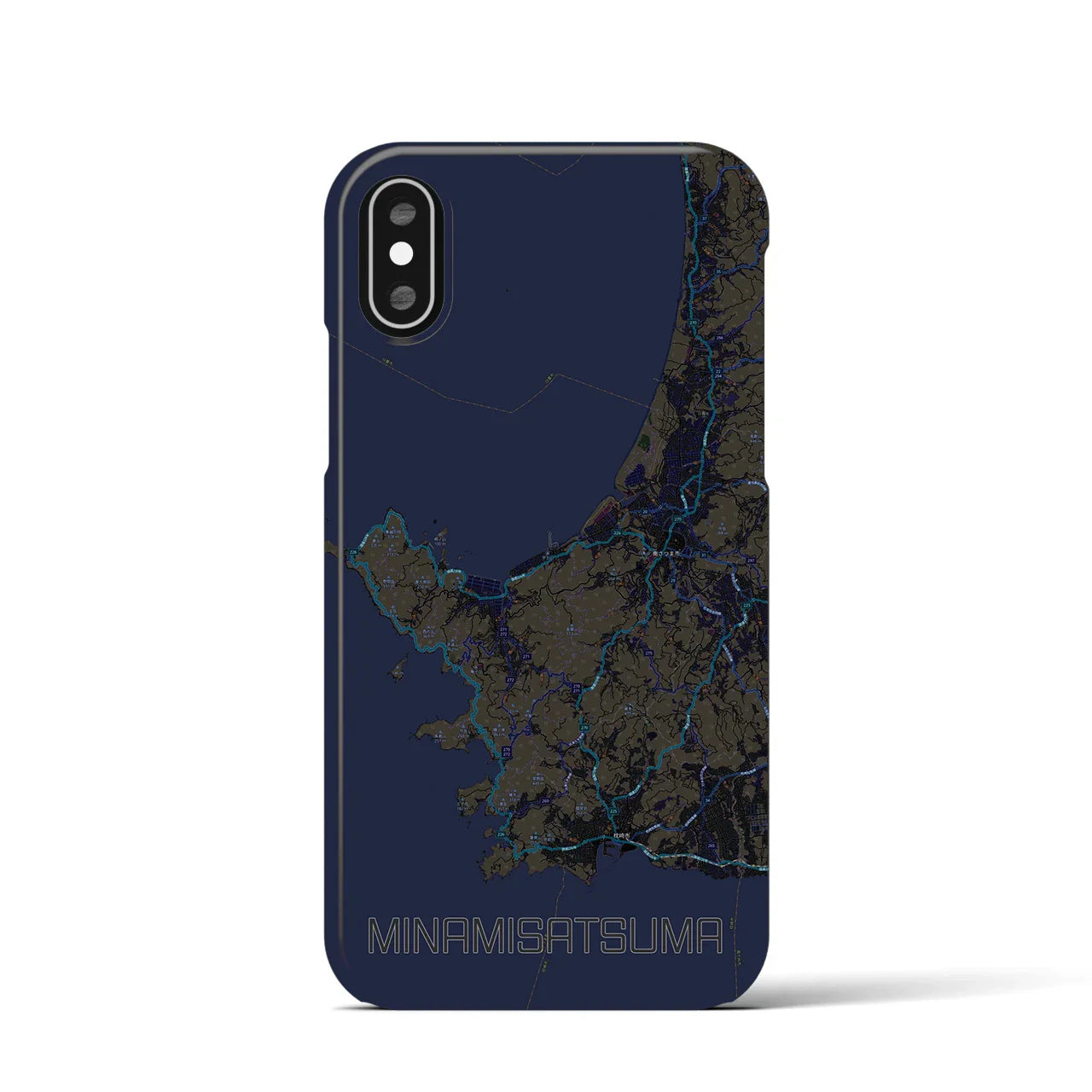 【南さつま(鹿児島県)】地図柄iPhoneケース(バックカバータイプ)
