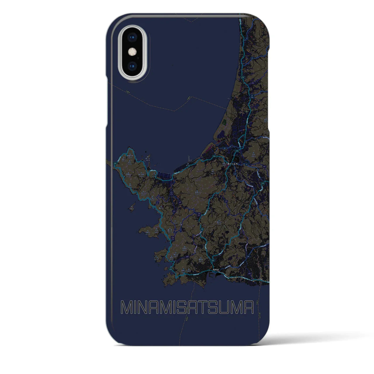 【南さつま(鹿児島県)】地図柄iPhoneケース(バックカバータイプ)
