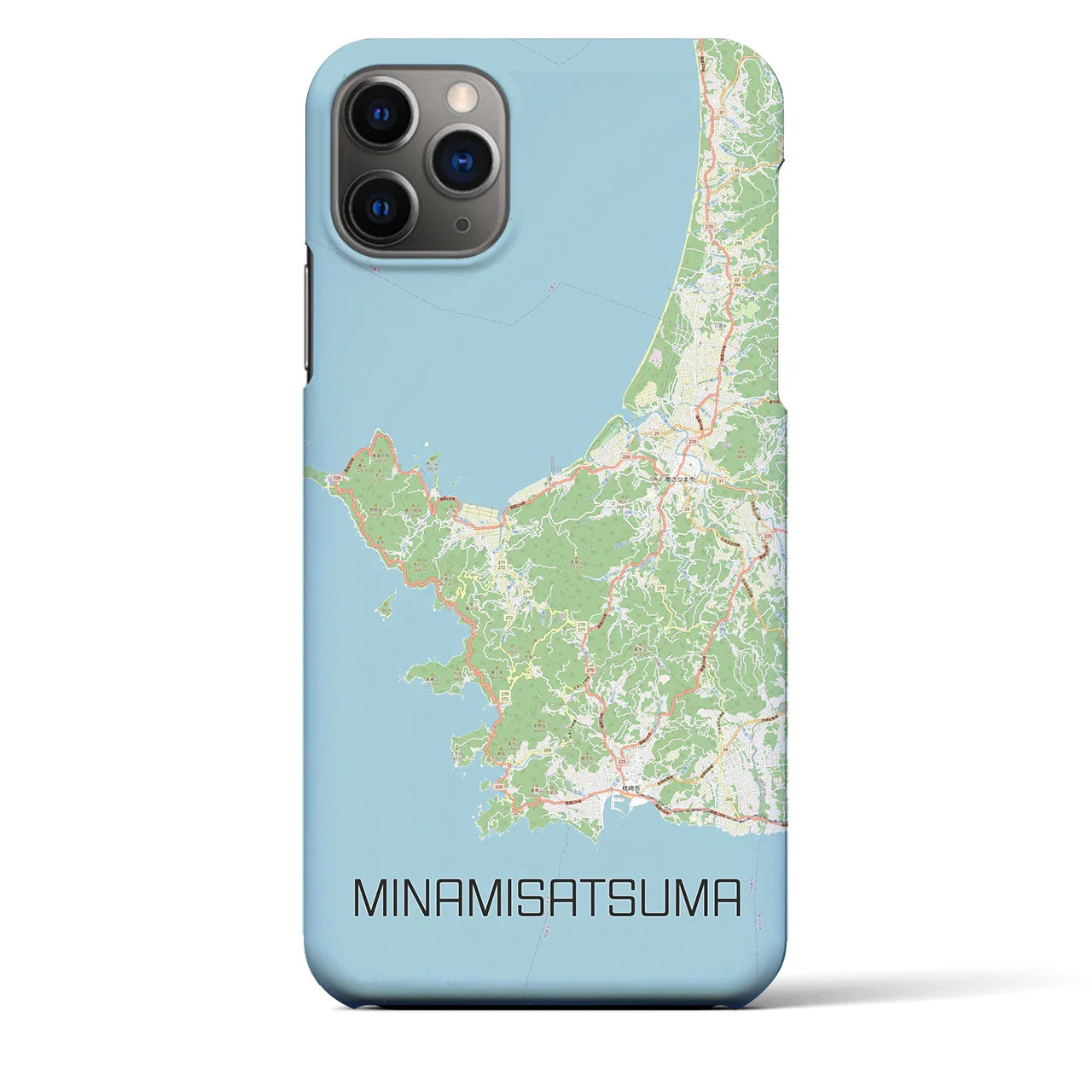 【南さつま(鹿児島県)】地図柄iPhoneケース(バックカバータイプ)