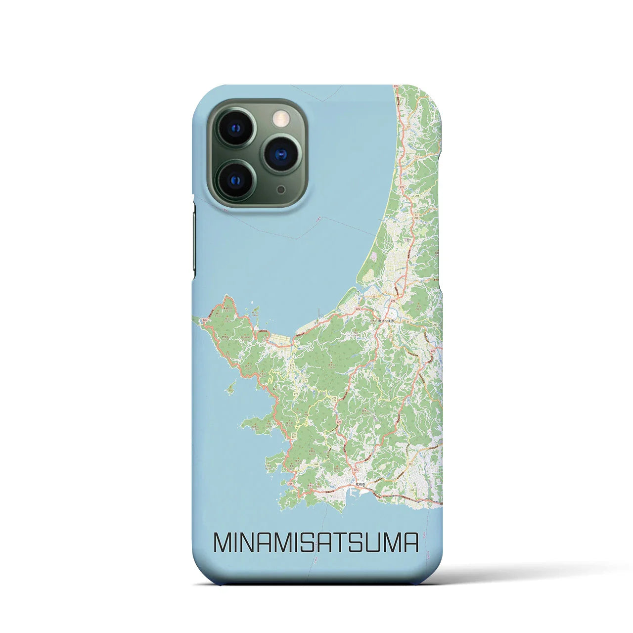 【南さつま(鹿児島県)】地図柄iPhoneケース(バックカバータイプ)