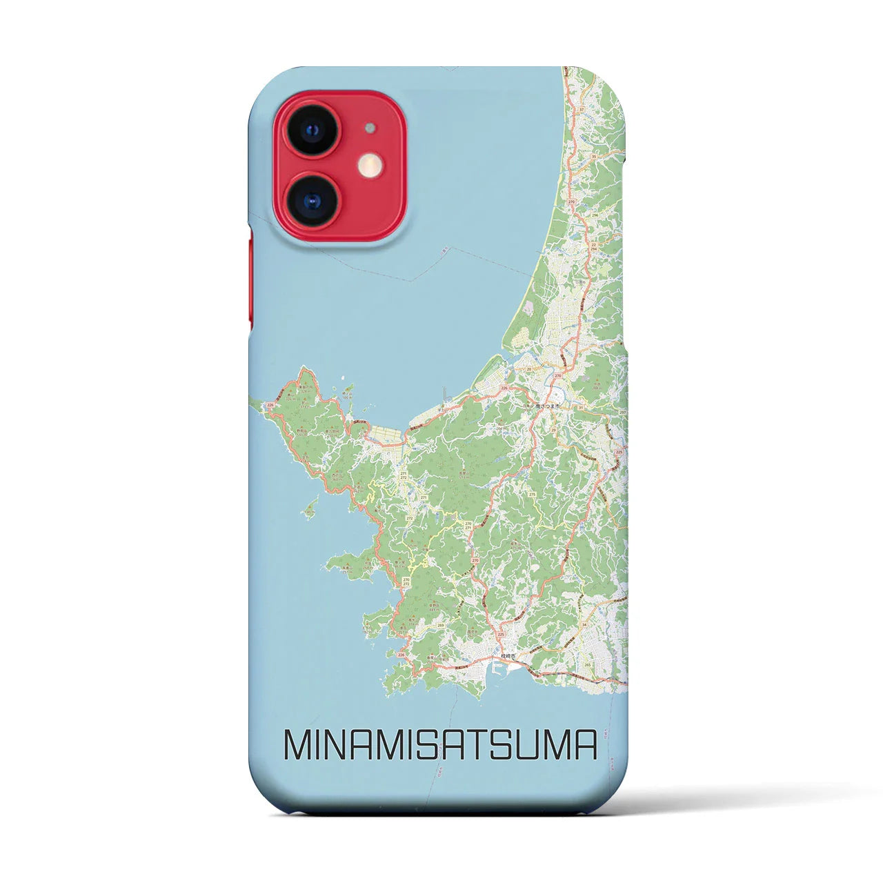 【南さつま(鹿児島県)】地図柄iPhoneケース(バックカバータイプ)