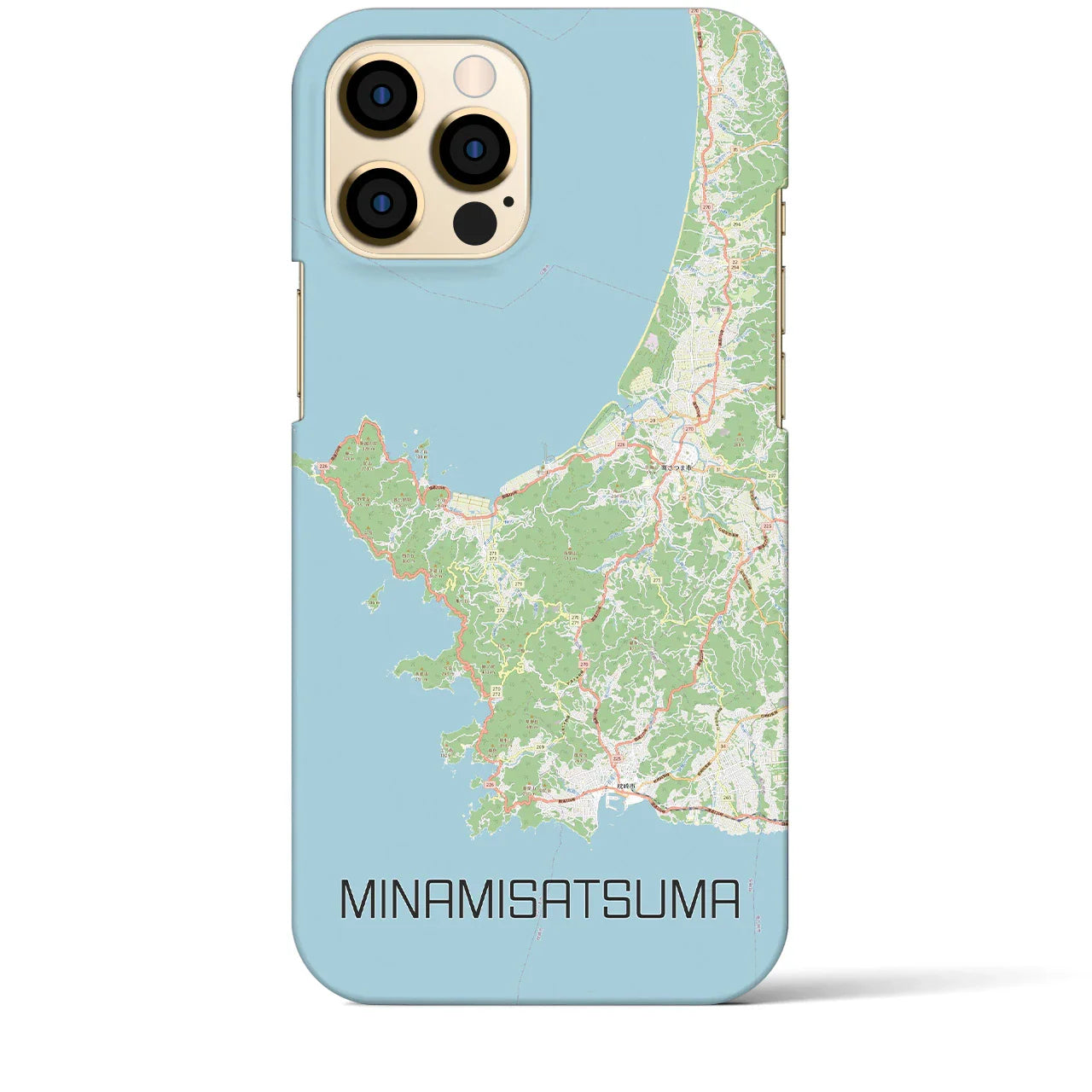 【南さつま(鹿児島県)】地図柄iPhoneケース(バックカバータイプ)