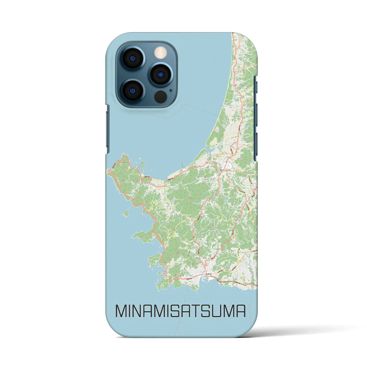 【南さつま(鹿児島県)】地図柄iPhoneケース(バックカバータイプ)