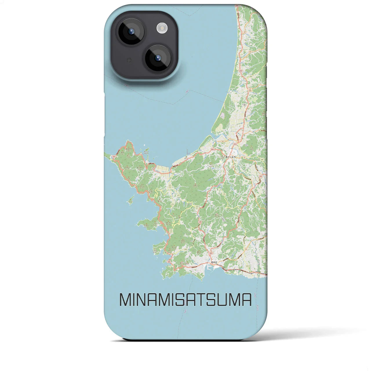 【南さつま(鹿児島県)】地図柄iPhoneケース(バックカバータイプ)
