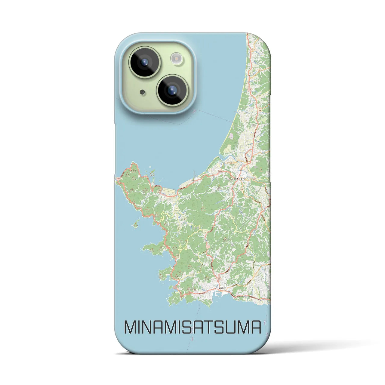 【南さつま(鹿児島県)】地図柄iPhoneケース(バックカバータイプ)