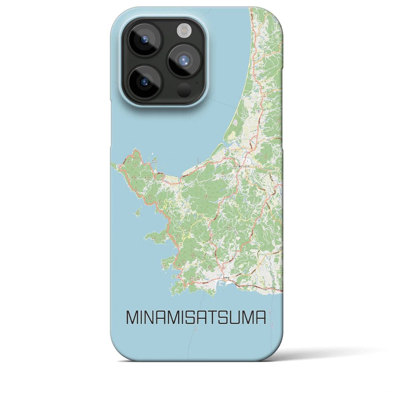 【南さつま(鹿児島県)】地図柄iPhoneケース(バックカバータイプ)