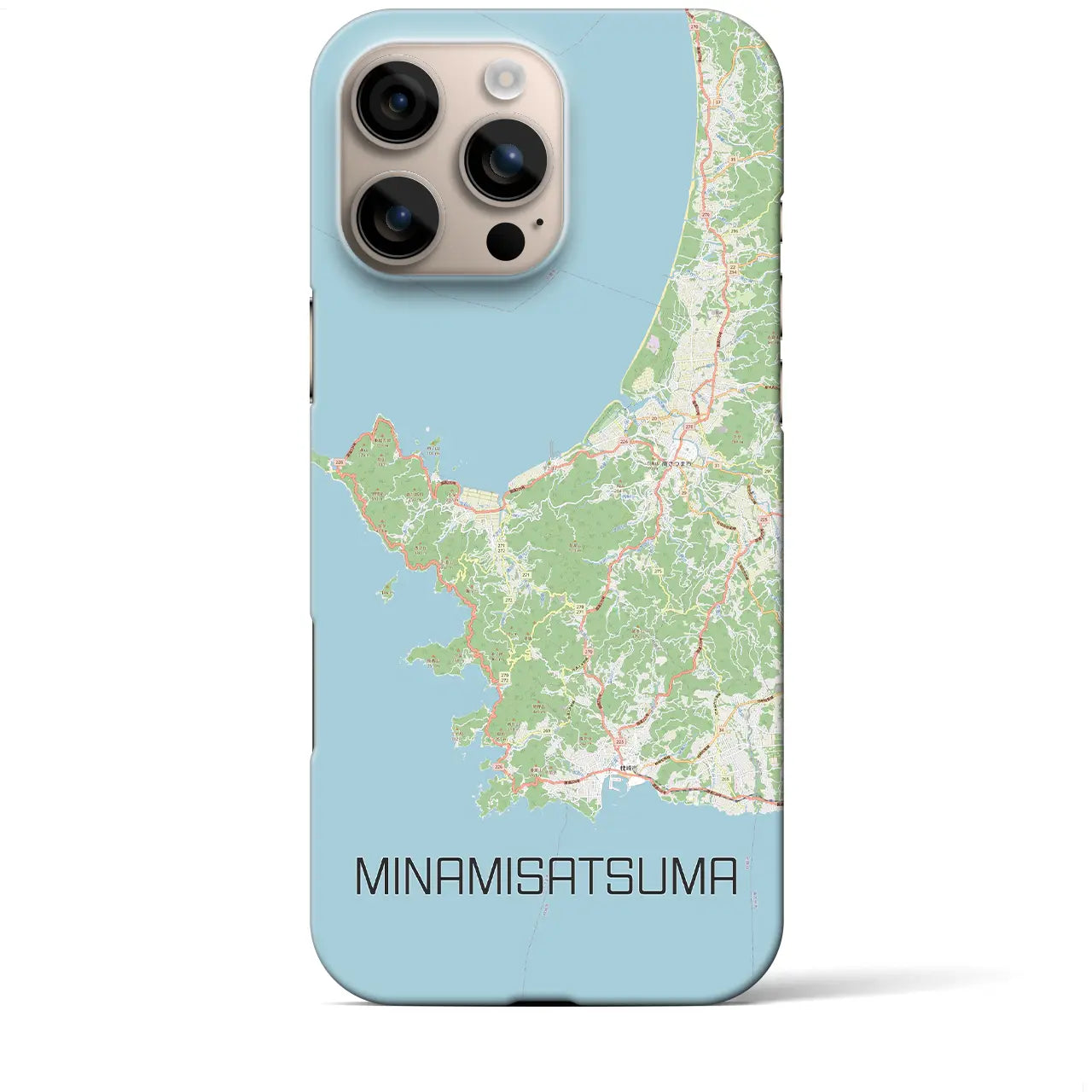 【南さつま(鹿児島県)】地図柄iPhoneケース(バックカバータイプ)