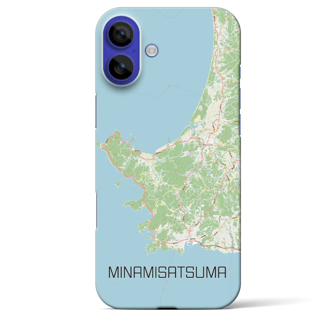 【南さつま(鹿児島県)】地図柄iPhoneケース(バックカバータイプ)