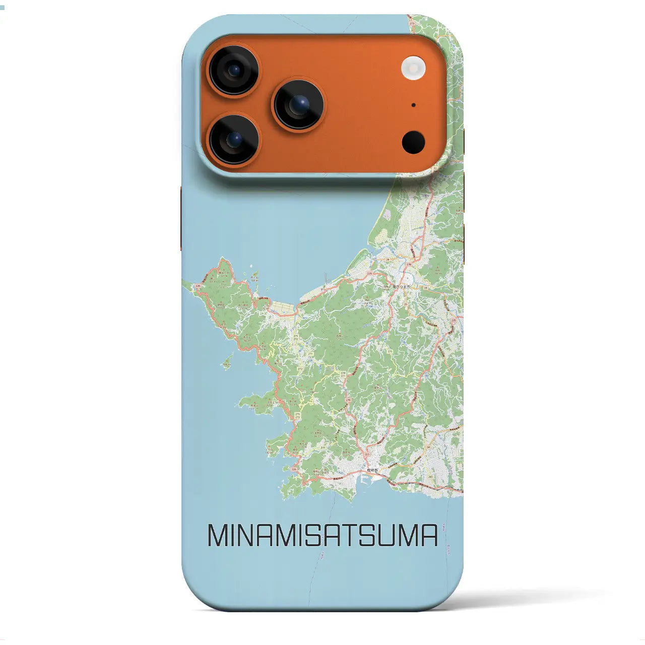 【南さつま(鹿児島県)】地図柄iPhoneケース(バックカバータイプ)