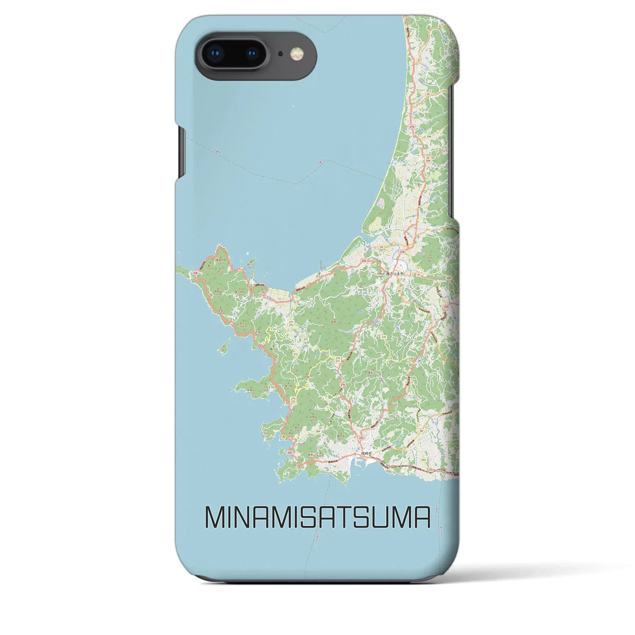 【南さつま(鹿児島県)】地図柄iPhoneケース(バックカバータイプ)