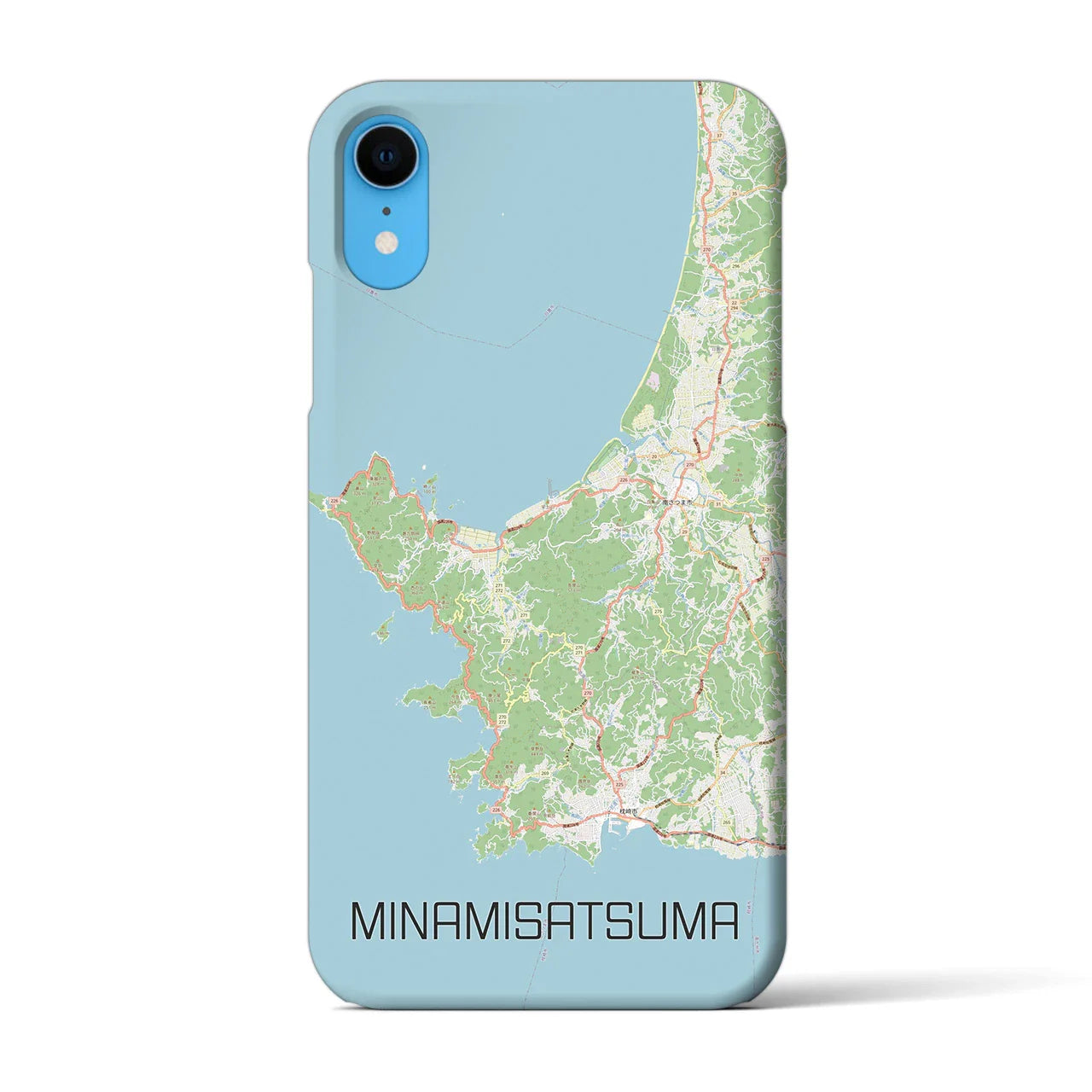 【南さつま(鹿児島県)】地図柄iPhoneケース(バックカバータイプ)