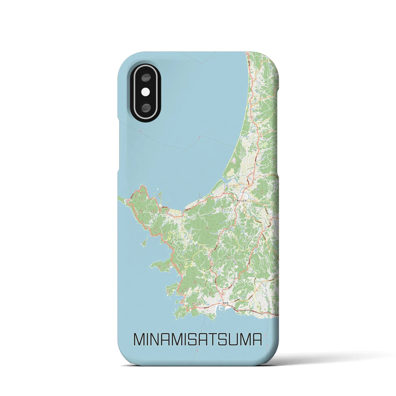 【南さつま(鹿児島県)】地図柄iPhoneケース(バックカバータイプ)