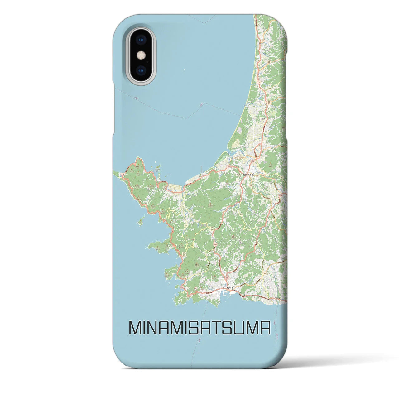 【南さつま(鹿児島県)】地図柄iPhoneケース(バックカバータイプ)