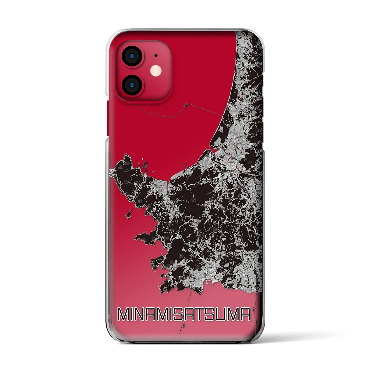 【南さつま(鹿児島県)】地図柄iPhoneケース(クリアタイプ)