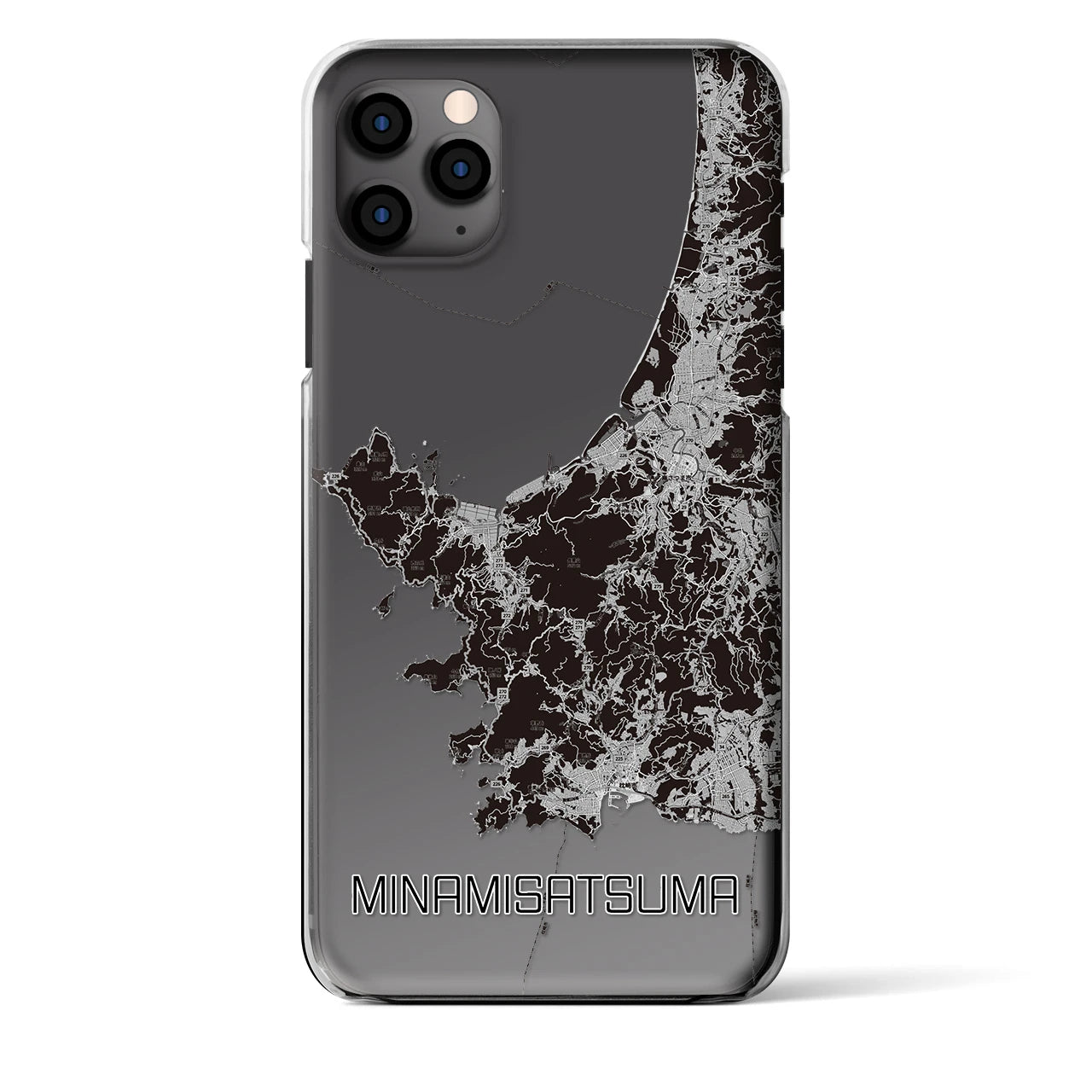 【南さつま(鹿児島県)】地図柄iPhoneケース(クリアタイプ)