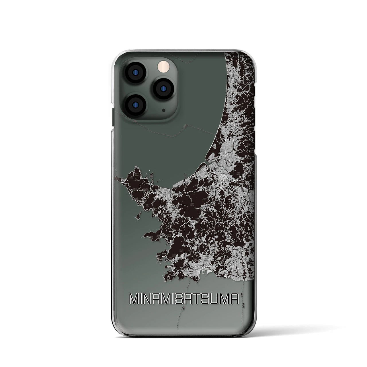 【南さつま(鹿児島県)】地図柄iPhoneケース(クリアタイプ)