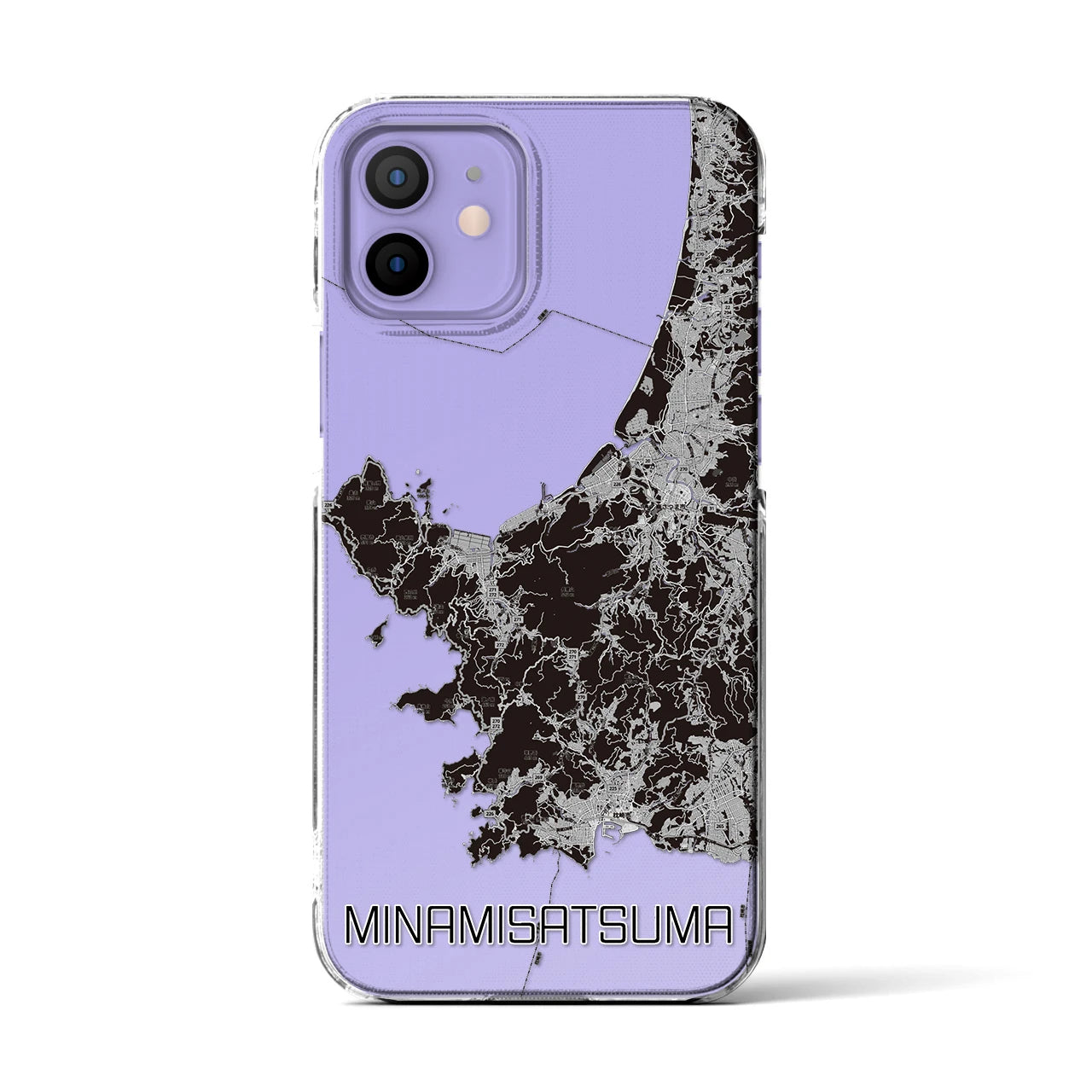 【南さつま(鹿児島県)】地図柄iPhoneケース(クリアタイプ)