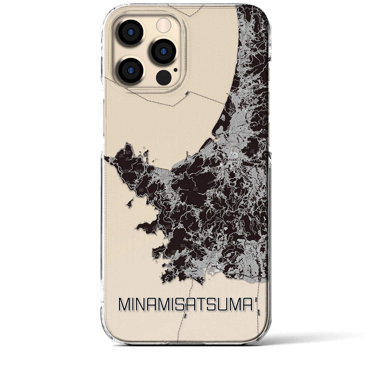 【南さつま(鹿児島県)】地図柄iPhoneケース(クリアタイプ)