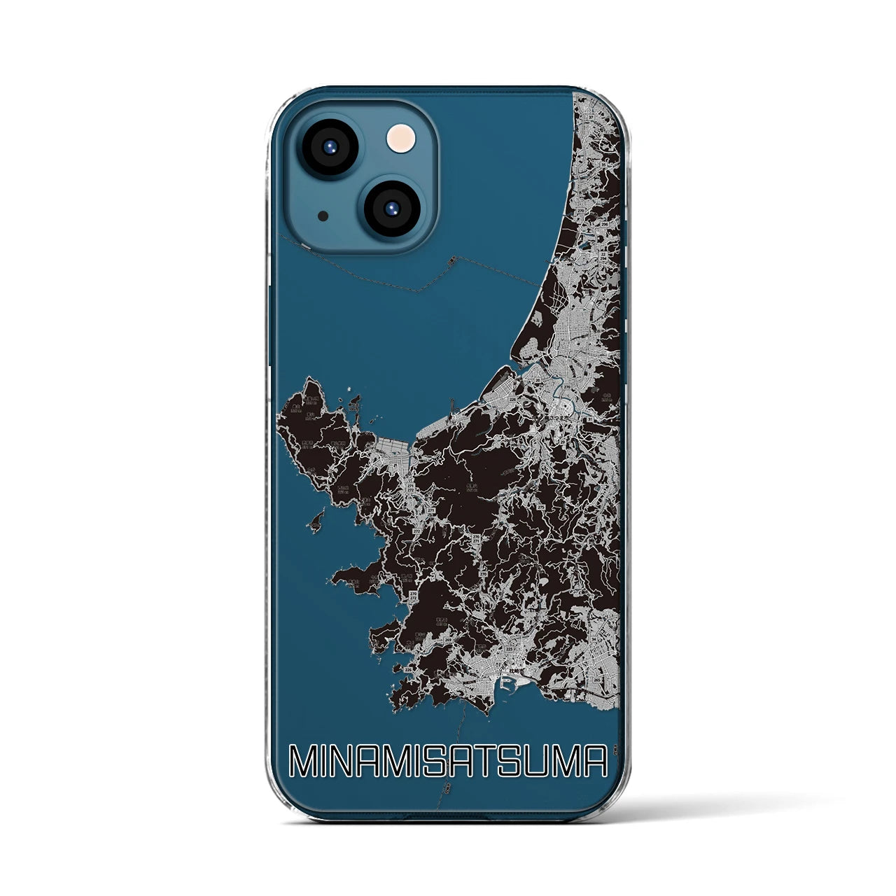 【南さつま(鹿児島県)】地図柄iPhoneケース(クリアタイプ)