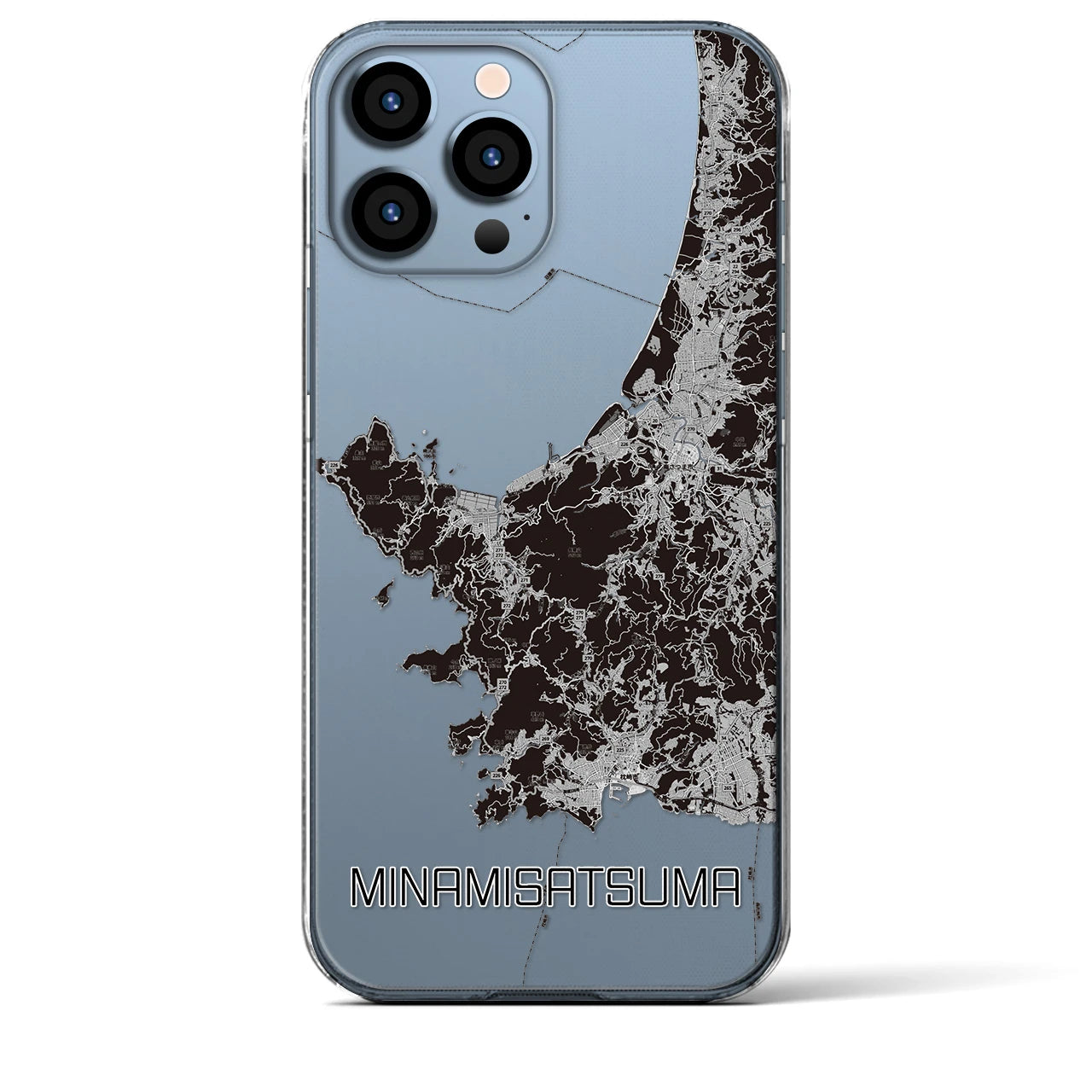 【南さつま(鹿児島県)】地図柄iPhoneケース(クリアタイプ)