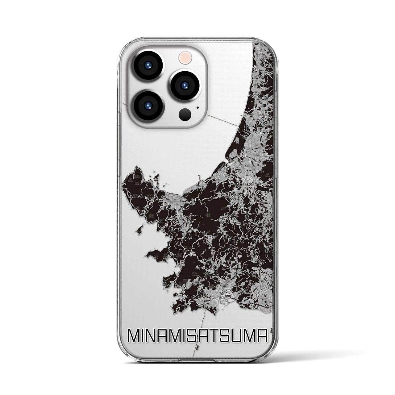 【南さつま(鹿児島県)】地図柄iPhoneケース(クリアタイプ)