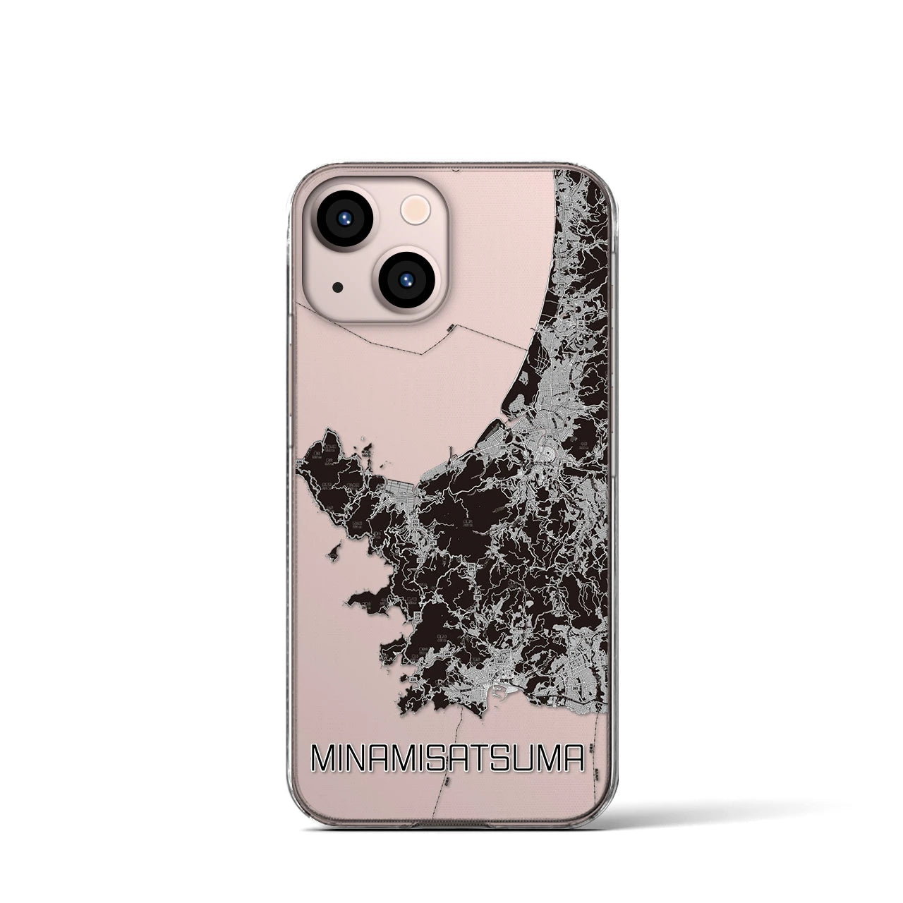 【南さつま(鹿児島県)】地図柄iPhoneケース(クリアタイプ)