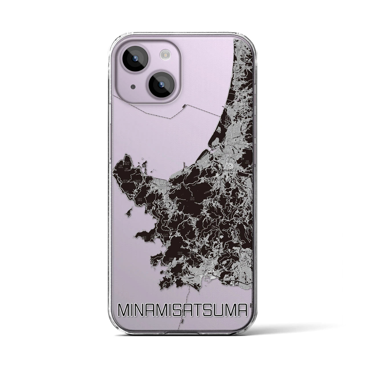 【南さつま(鹿児島県)】地図柄iPhoneケース(クリアタイプ)