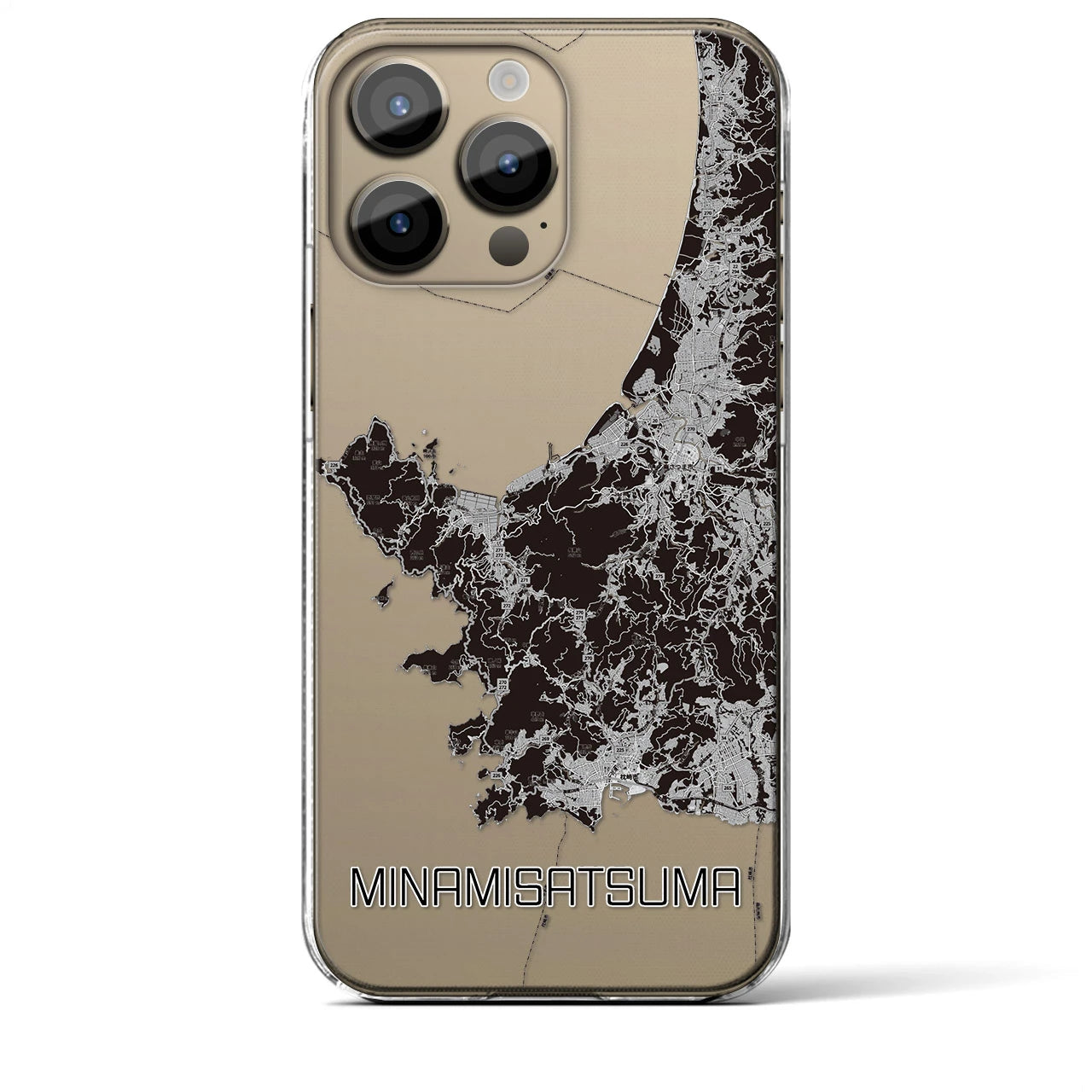 【南さつま(鹿児島県)】地図柄iPhoneケース(クリアタイプ)