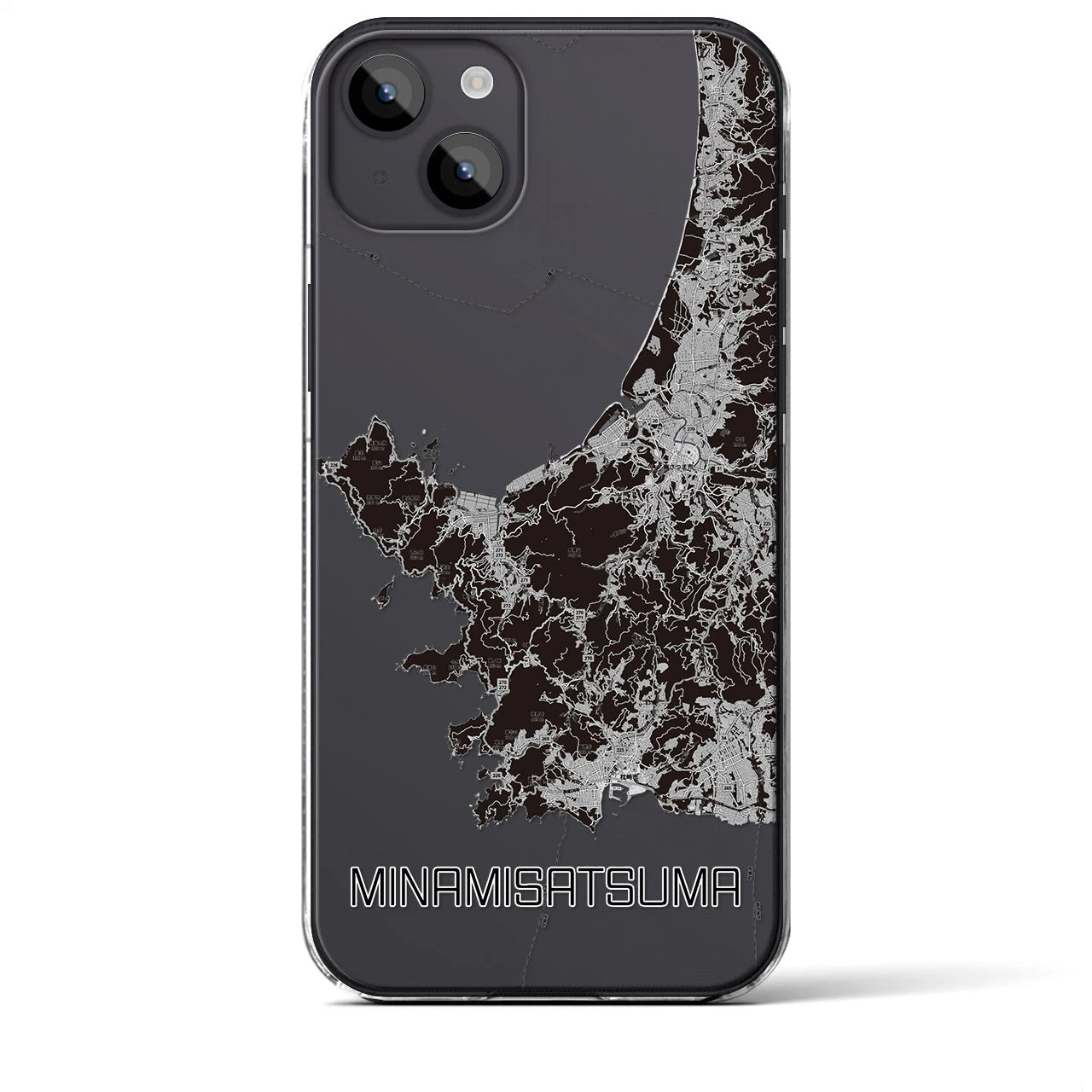 【南さつま(鹿児島県)】地図柄iPhoneケース(クリアタイプ)