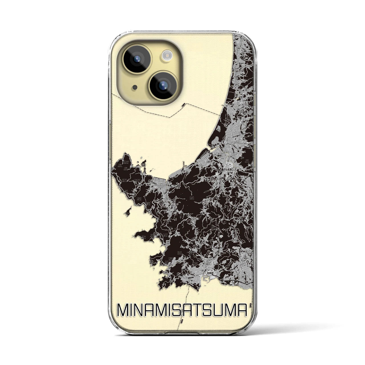 【南さつま(鹿児島県)】地図柄iPhoneケース(クリアタイプ)