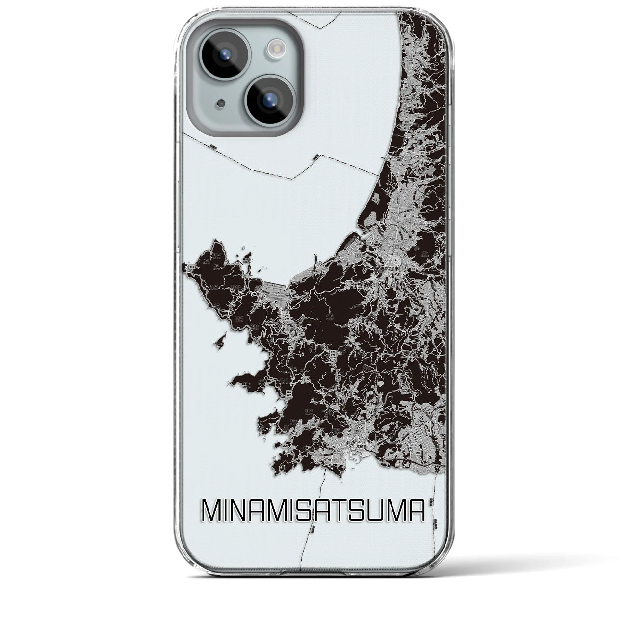 【南さつま(鹿児島県)】地図柄iPhoneケース(クリアタイプ)