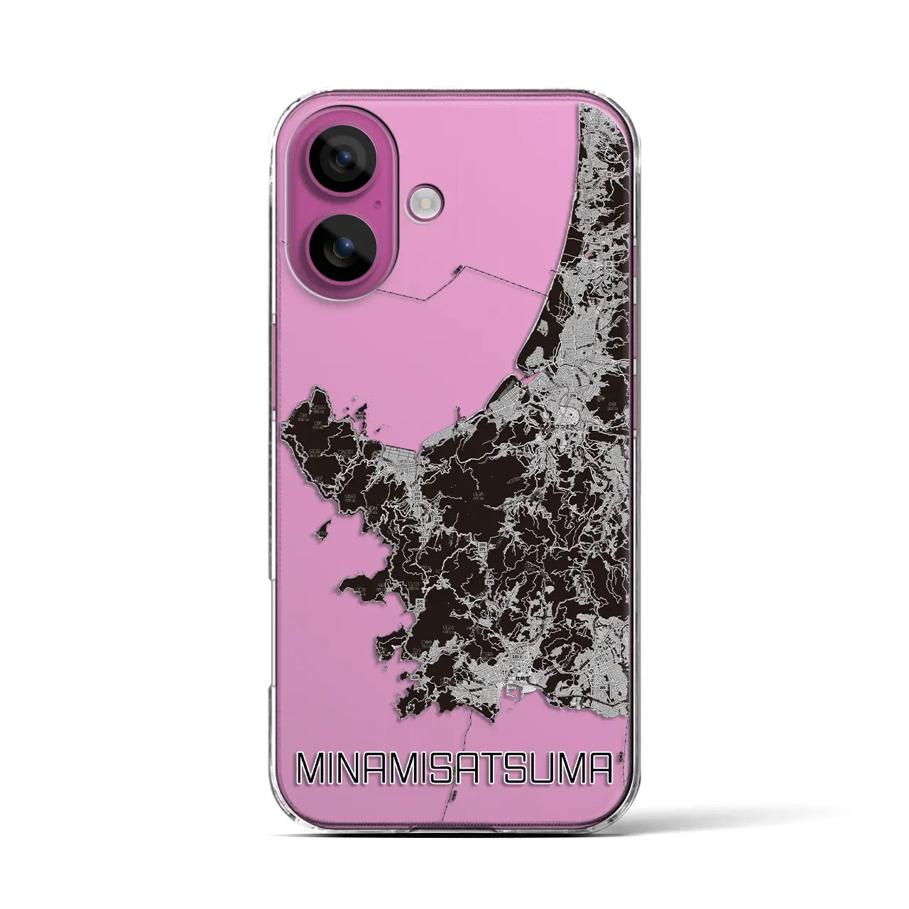 【南さつま(鹿児島県)】地図柄iPhoneケース(クリアタイプ)