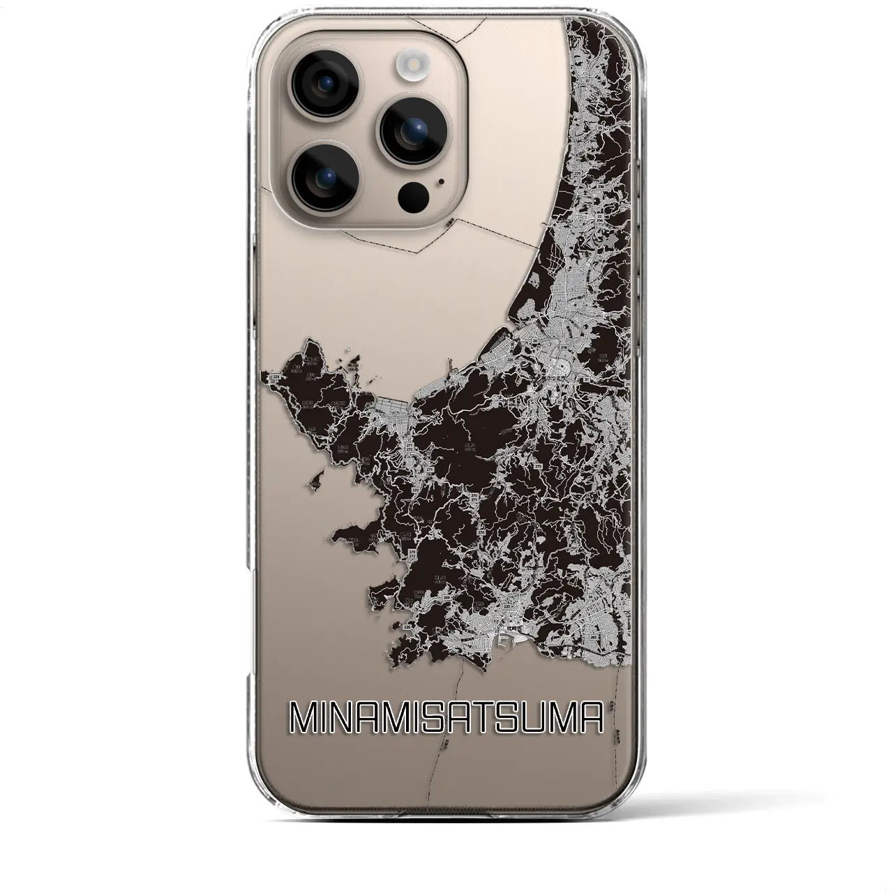 【南さつま(鹿児島県)】地図柄iPhoneケース(クリアタイプ)