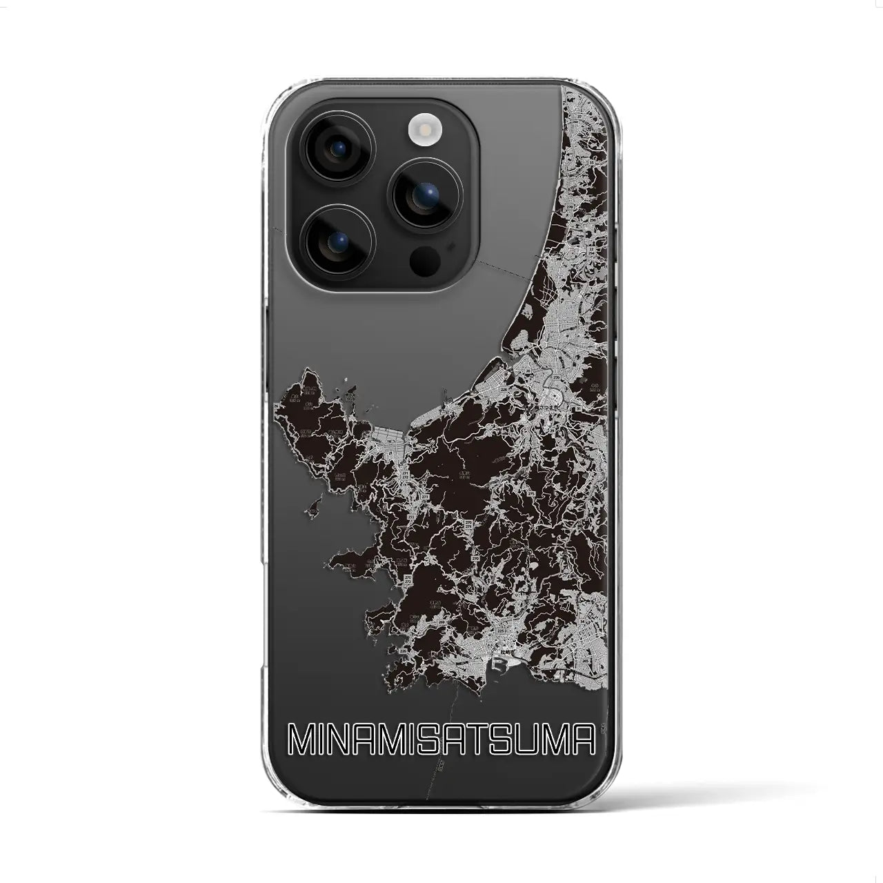 【南さつま(鹿児島県)】地図柄iPhoneケース(クリアタイプ)