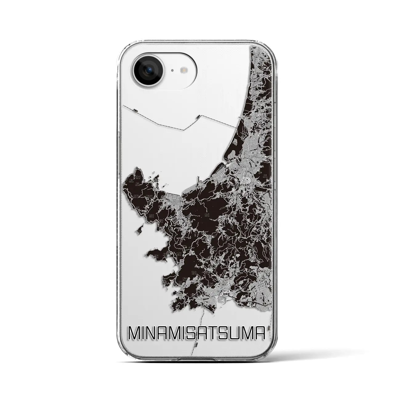 【南さつま(鹿児島県)】地図柄iPhoneケース(クリアタイプ)