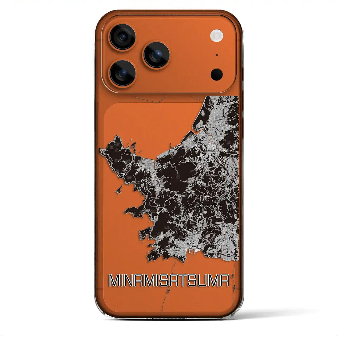 【南さつま(鹿児島県)】地図柄iPhoneケース(クリアタイプ)