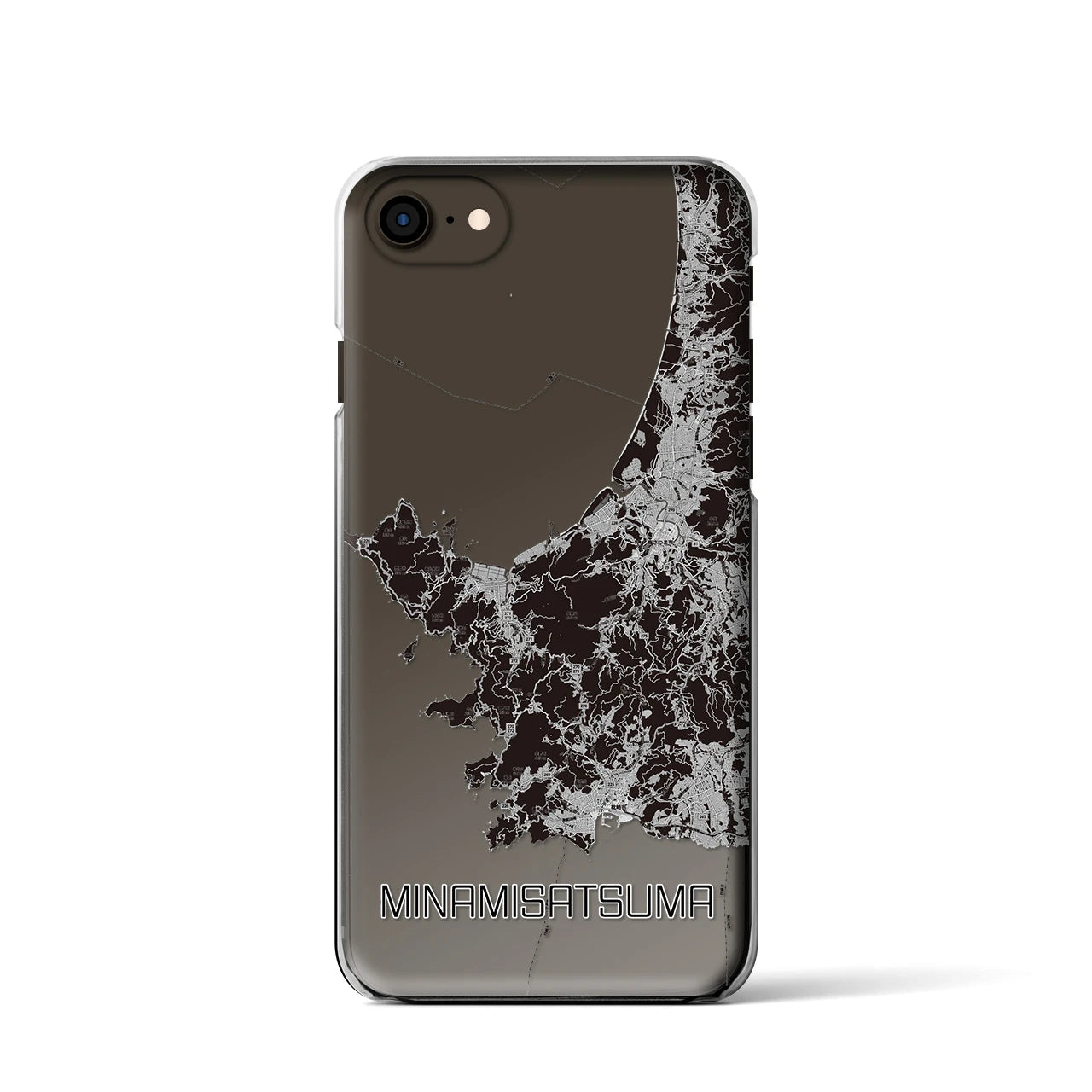 【南さつま(鹿児島県)】地図柄iPhoneケース(クリアタイプ)