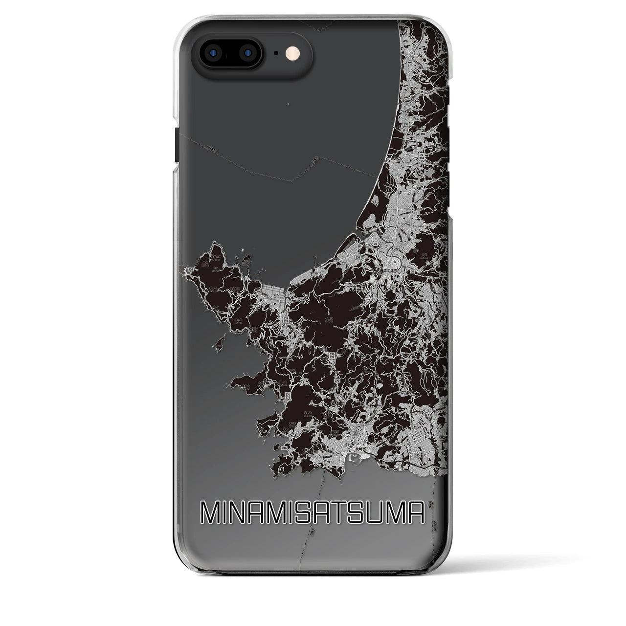 【南さつま(鹿児島県)】地図柄iPhoneケース(クリアタイプ)